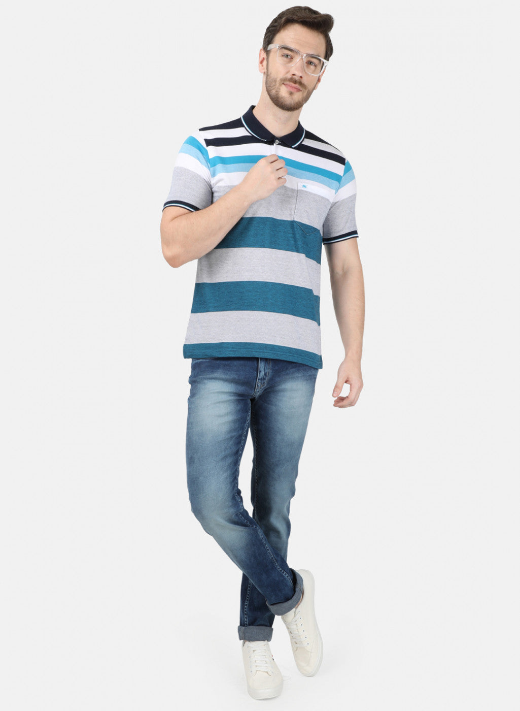 Mens Blue Stripe T-Shirt