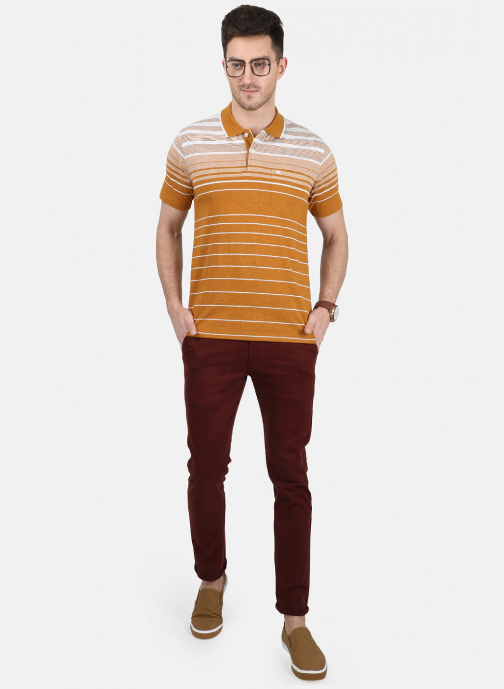 Mens Mustard Stripe T-Shirt
