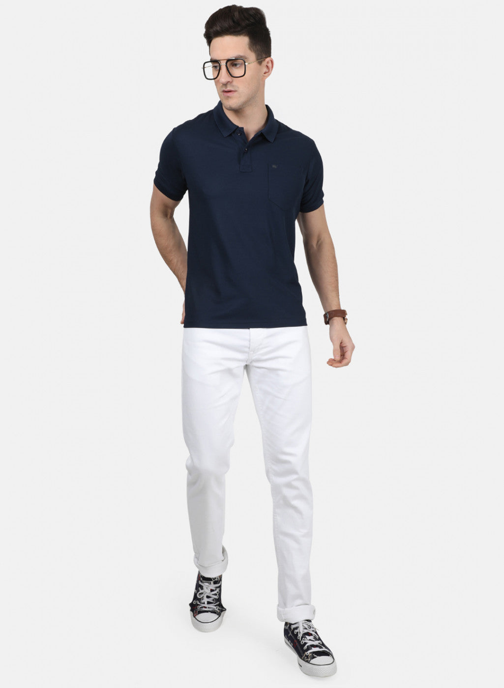 Mens NAvy Blue Plain T-Shirt