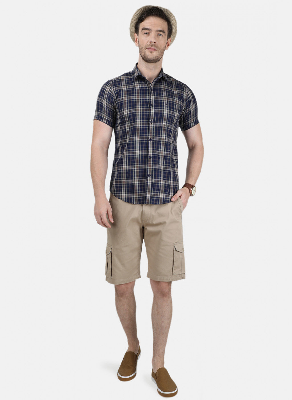 Mens NAvy Blue Check Shirt