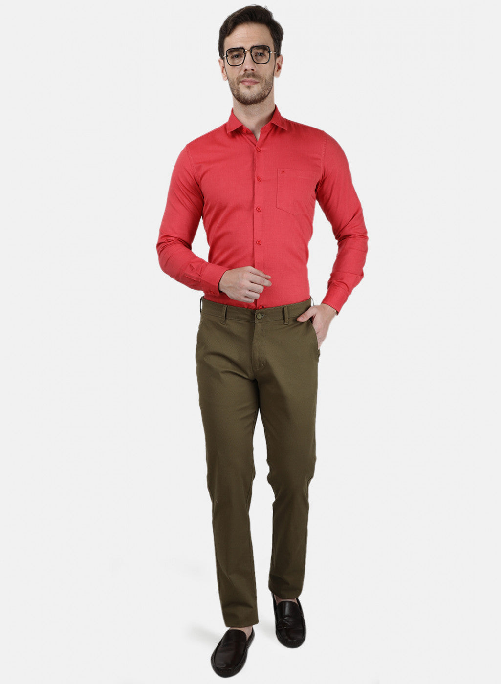 Mens Brown Printed Trousers