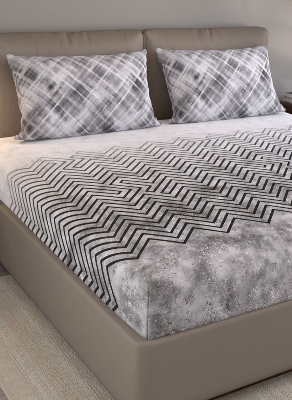 140TC Pure Cotton King Bedsheet with 2 Pillow Covers