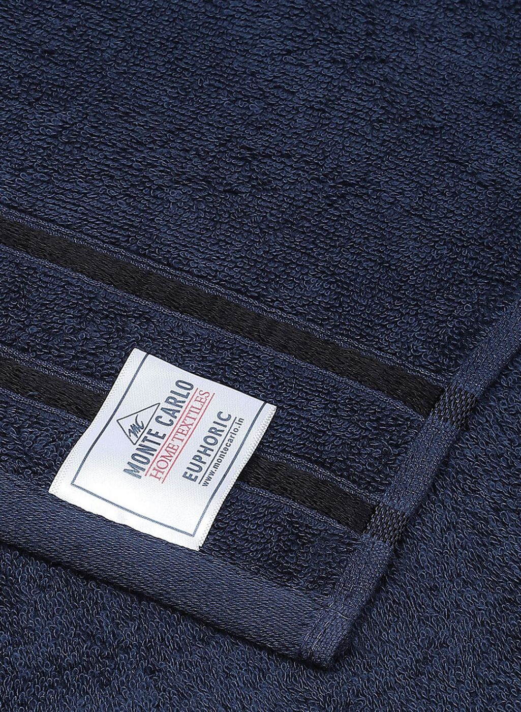 NAvy Blue & Pink Cotton 525 GSM Towel Set Pack of 4 (2 Bath & 2 Hand Towels)