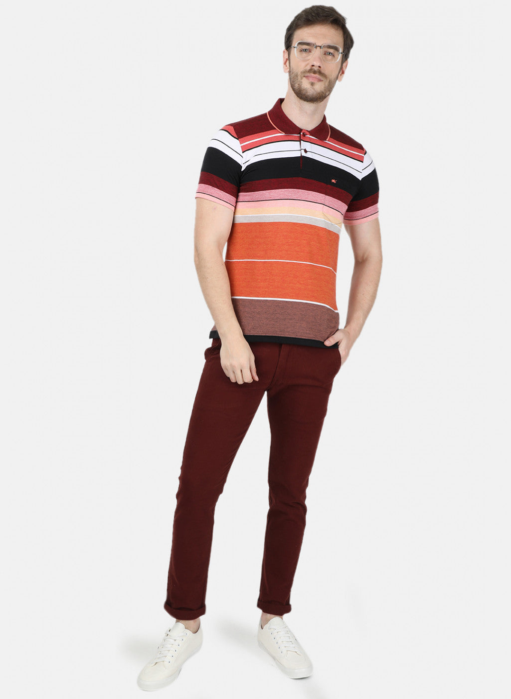 Mens Multi Color Stripe T-Shirt
