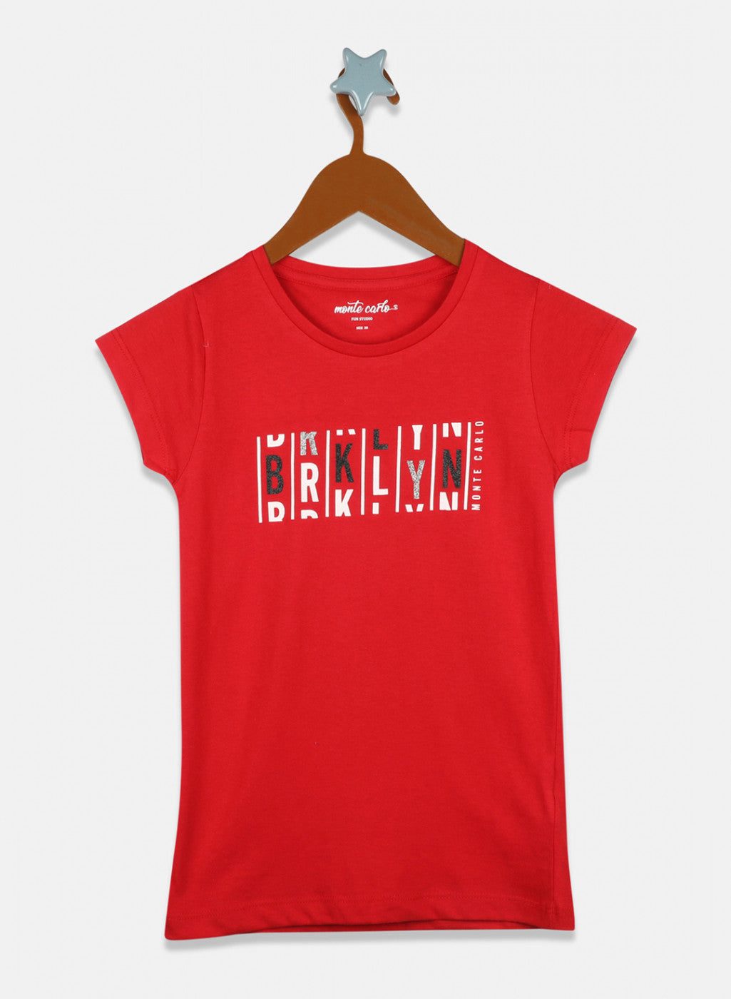 Girls Red & Green Printed Top 2 Pc