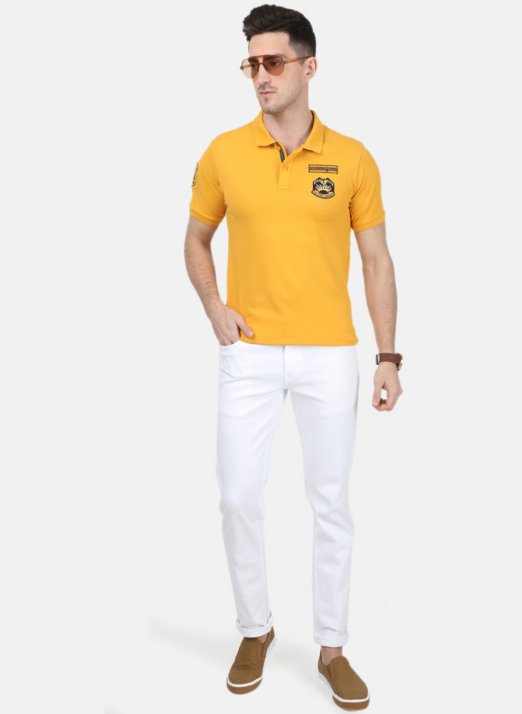 Mens Mustard Stripe T-Shirt