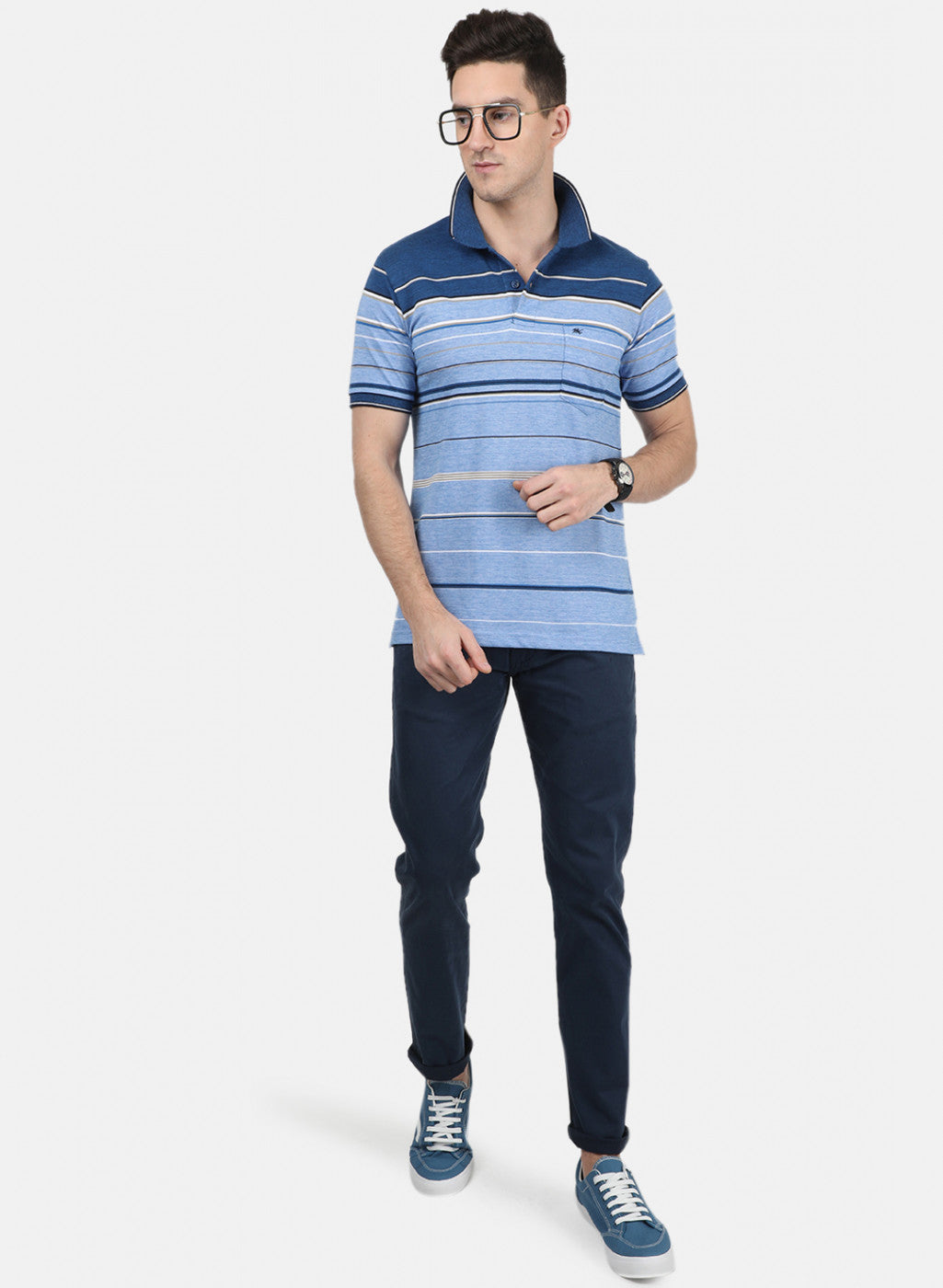 Mens Blue Stripe T-Shirt
