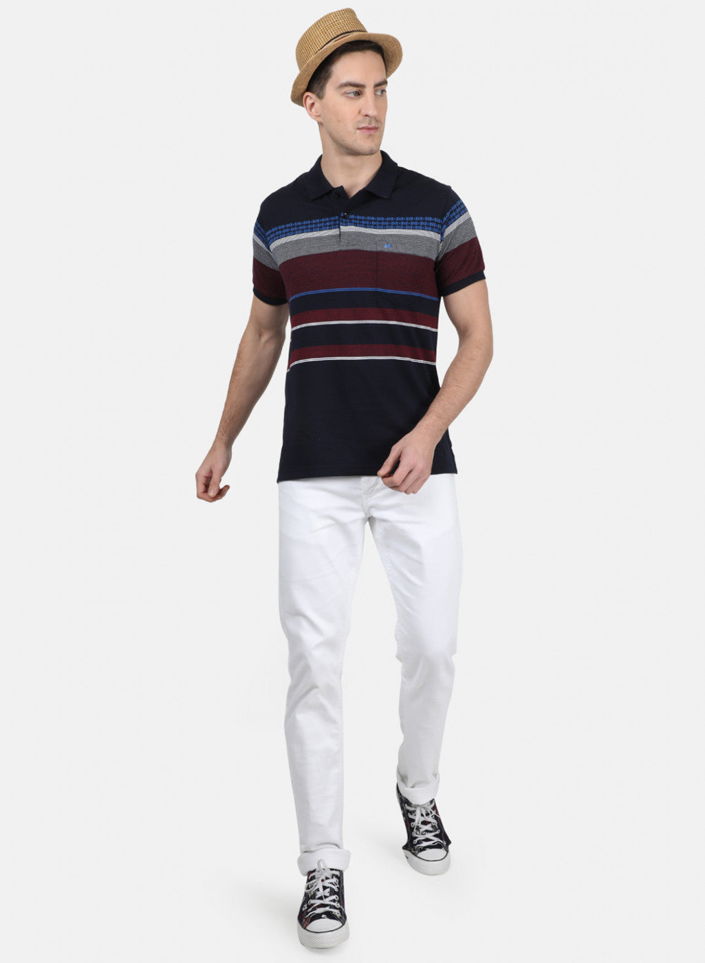 Mens NAvy Blue Stripe T-Shirt