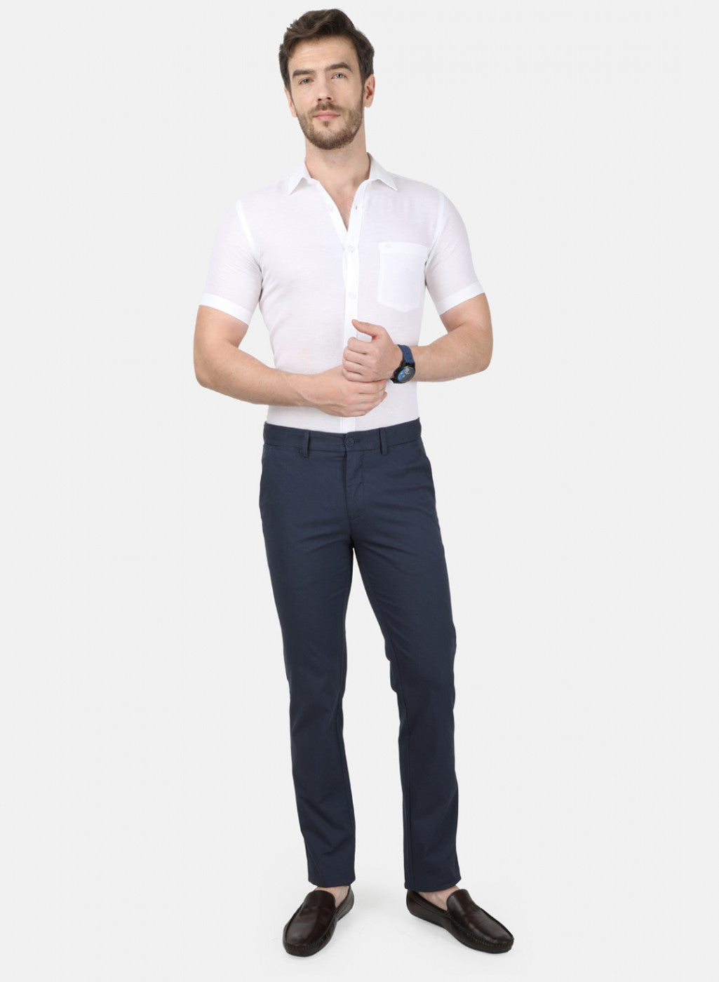 Mens Blue Slim Trouser