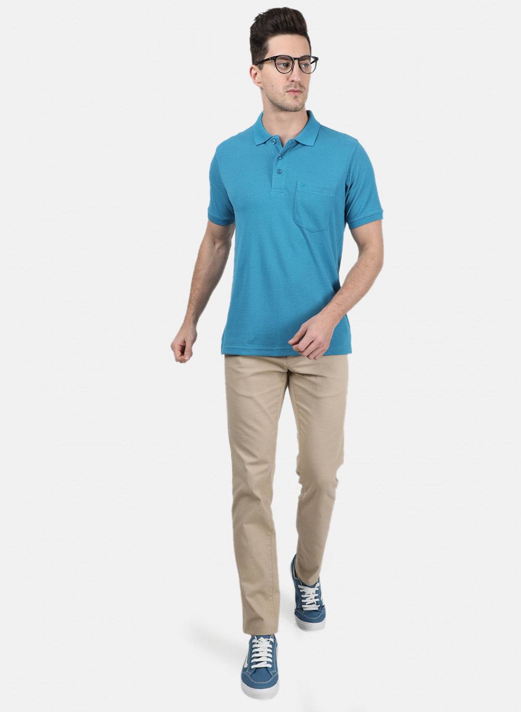 Mens Blue Plain T-Shirt