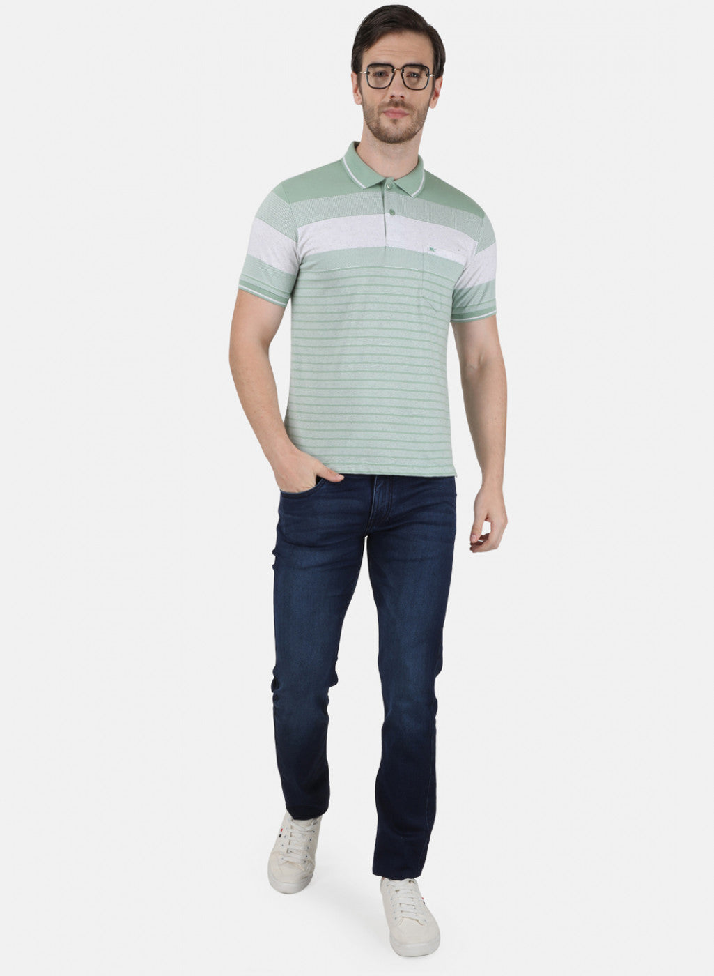 Mens Green Stripe T-Shirt