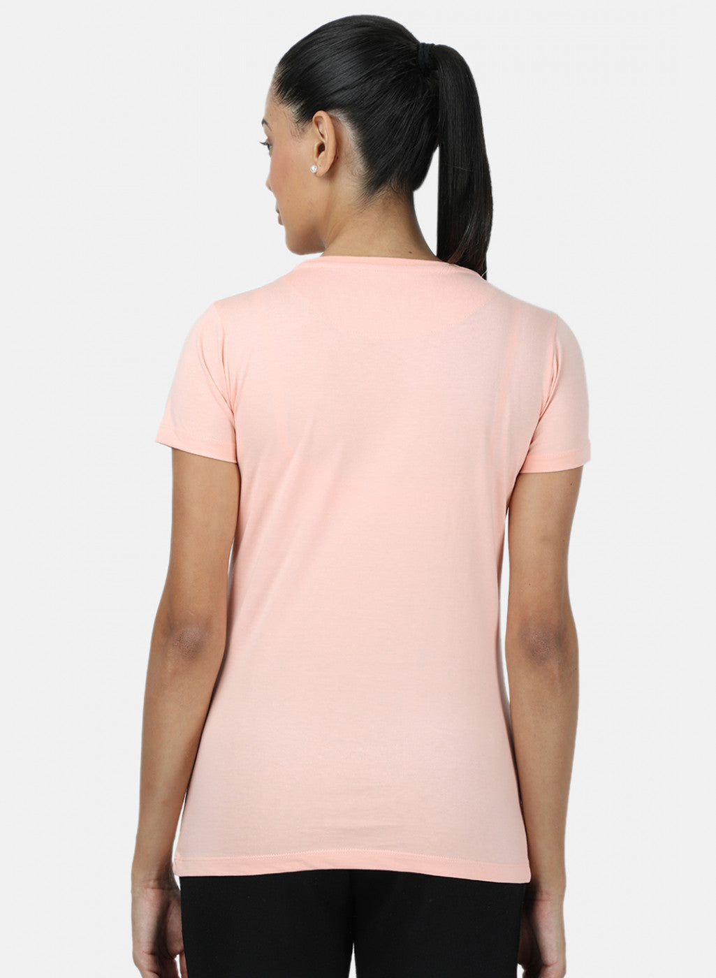 Womens Peach & Off White Printed Top 2Pc Set