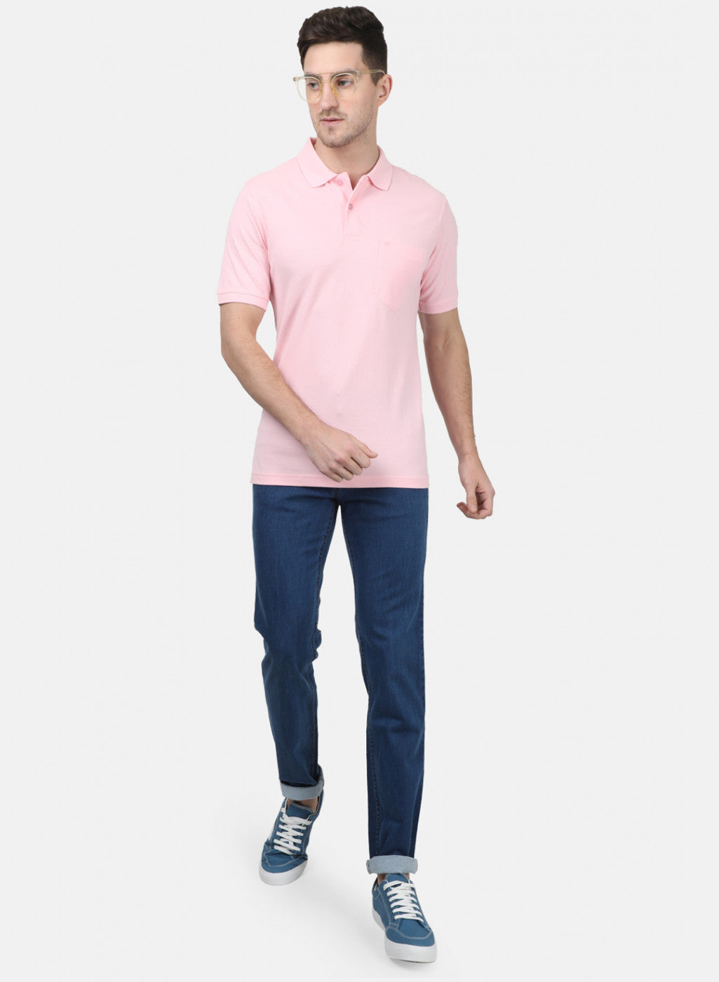 Mens Pink Plain T-Shirts