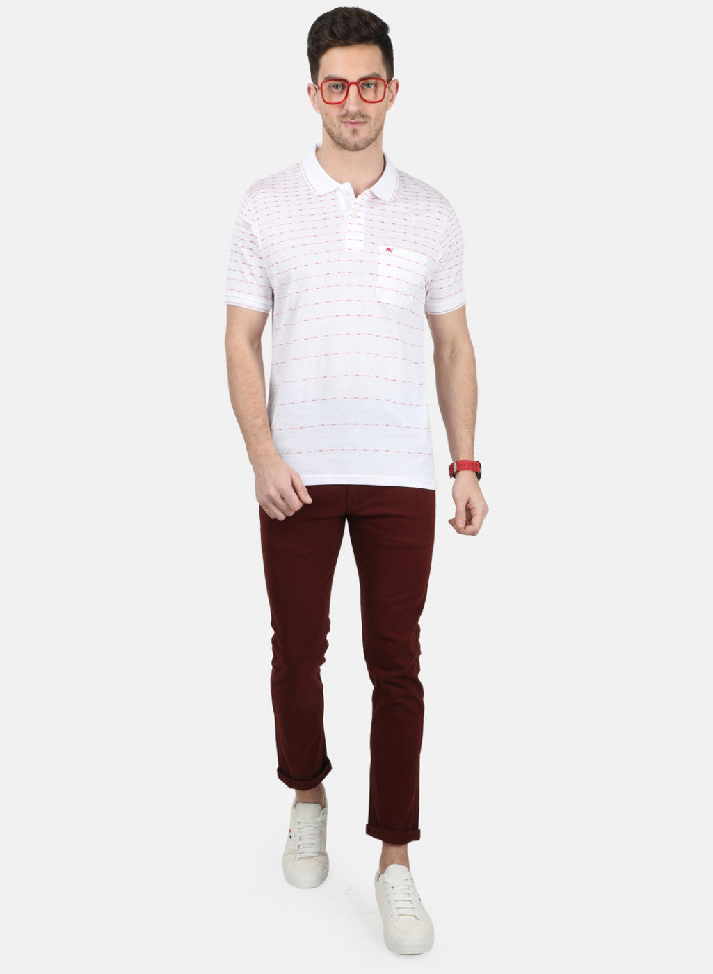 Mens White Stripe T-Shirt