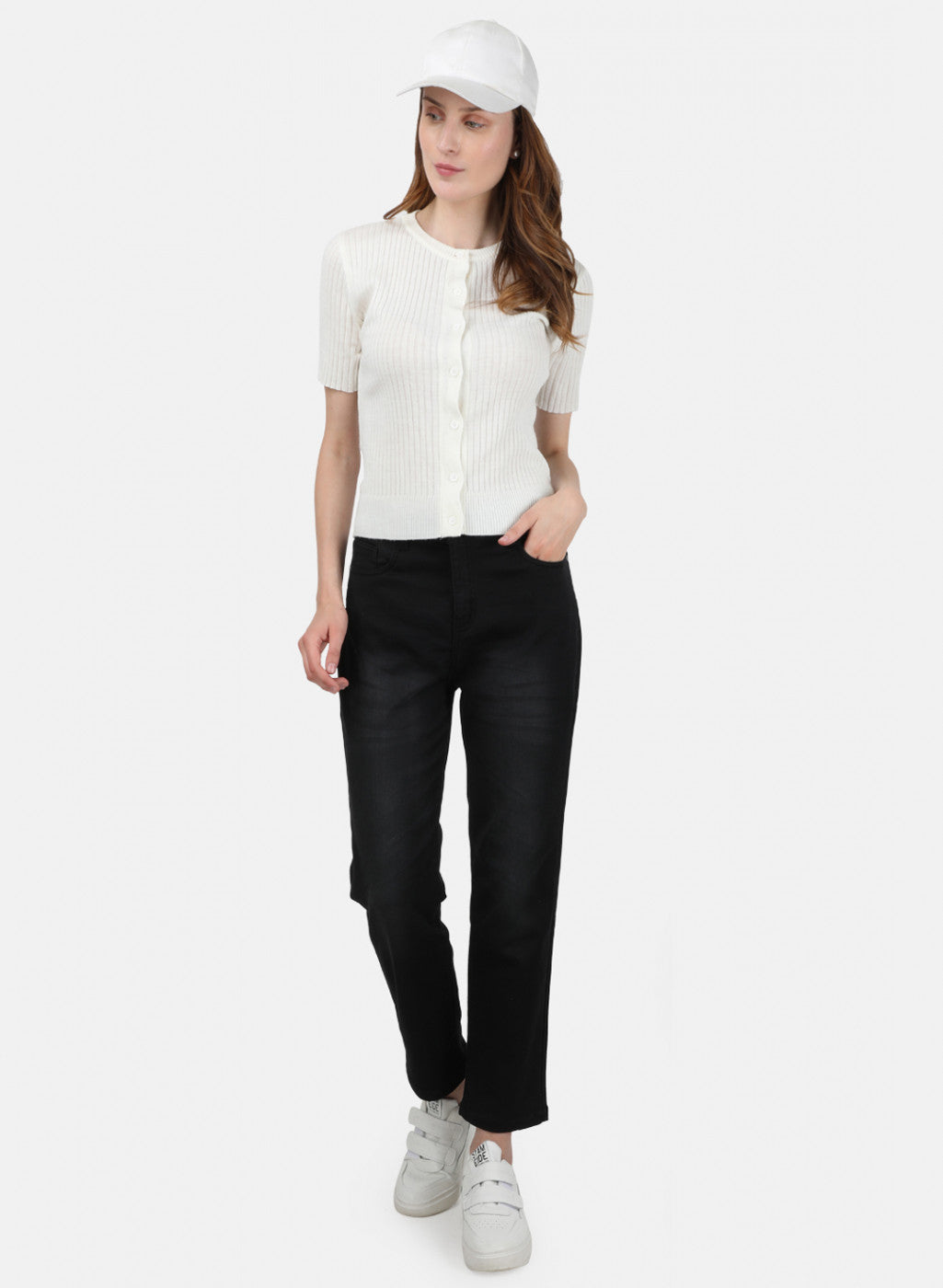 Womens Black Light Wash Denim