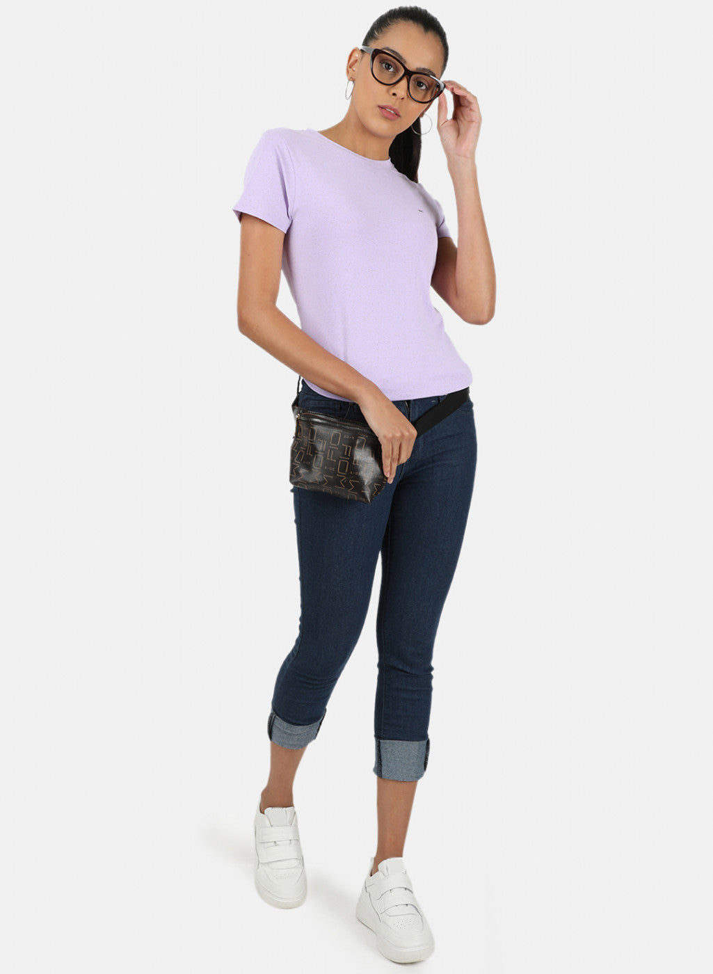 Womens Purple Plain Top