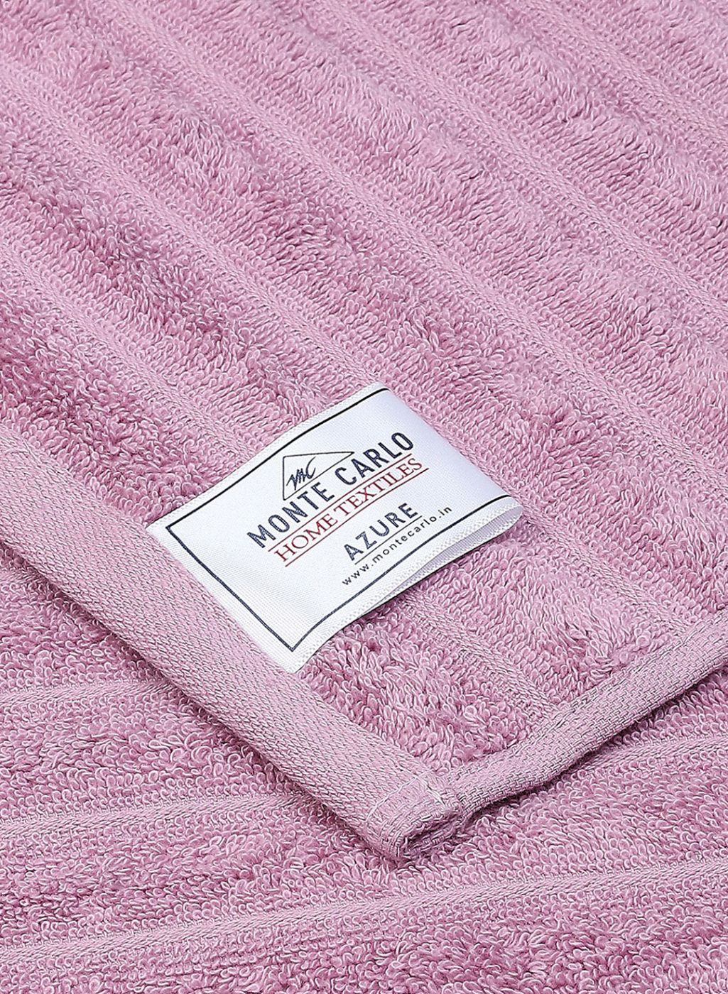 Pink Cotton 525 GSM Towel Set Pack of 2 (1 Bath & 1 Hand Towel)