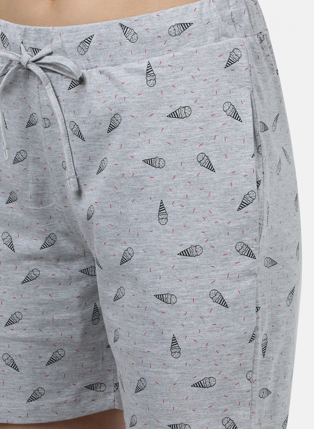 Womens Pink & Grey Printed Short Set