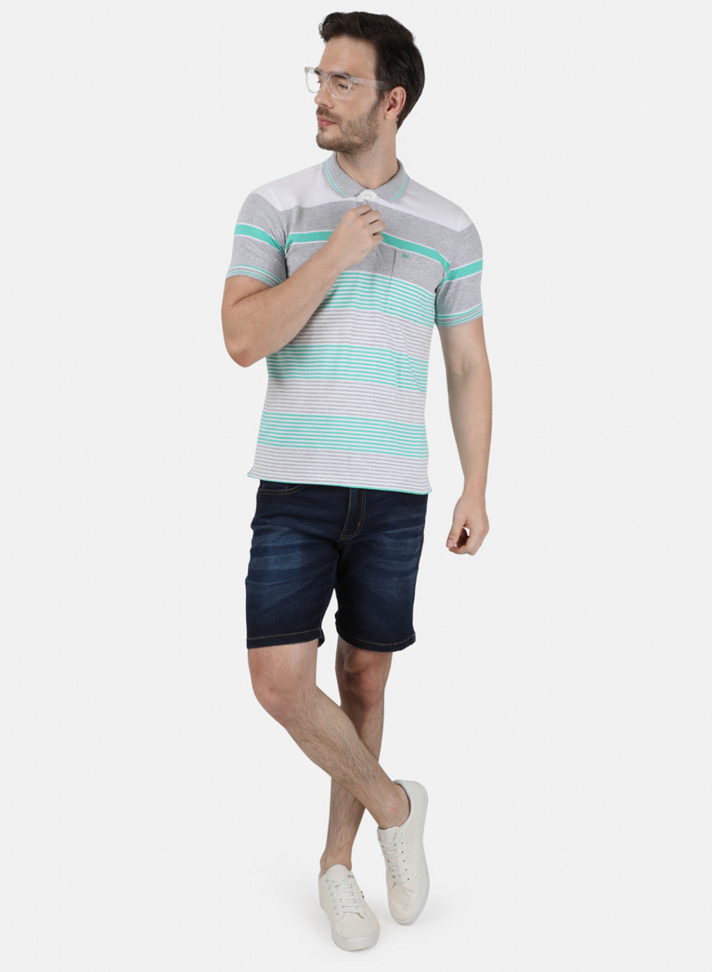 Mens Green Stripe T-Shirt