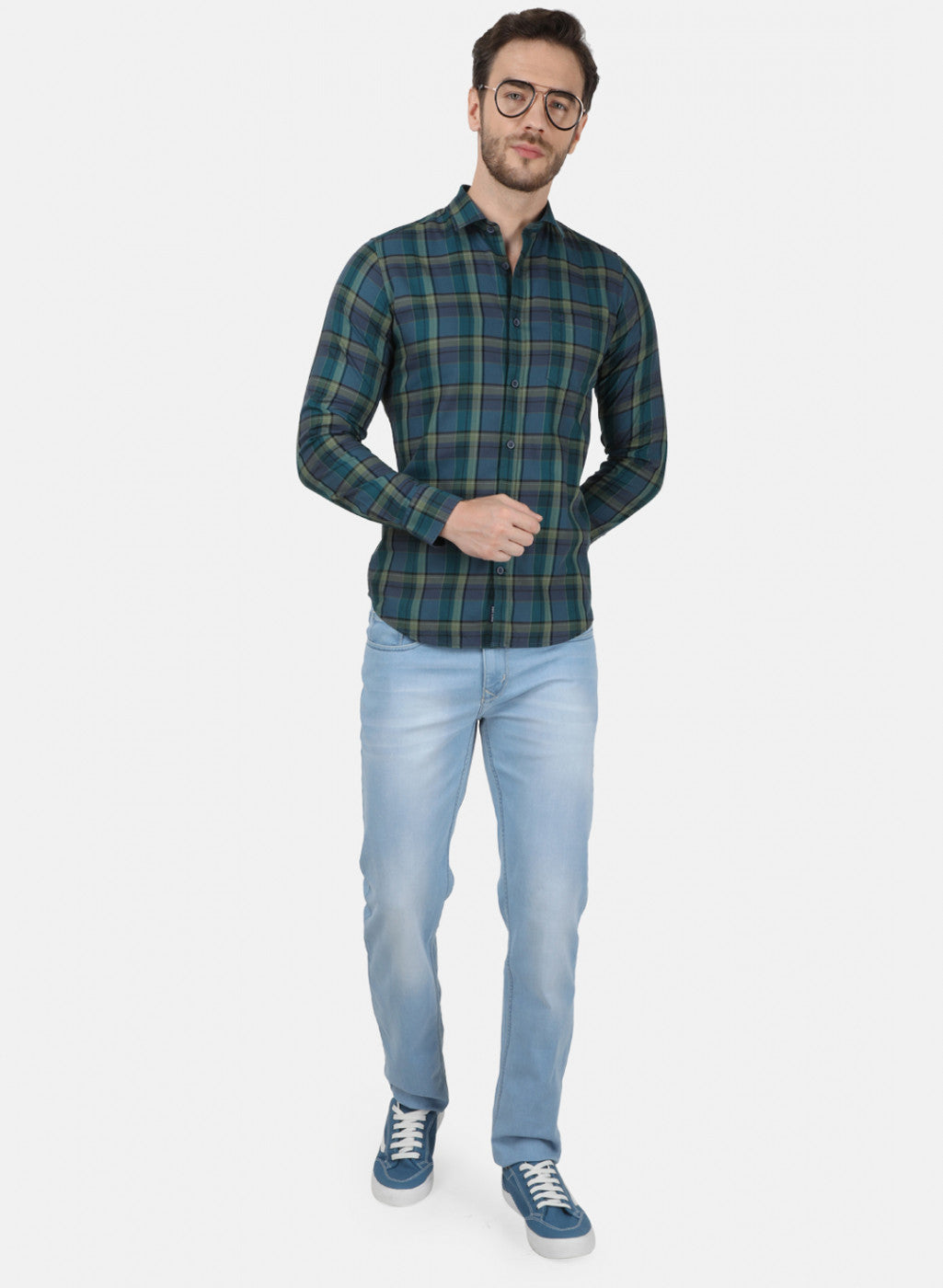 Mens Green Check Shirt