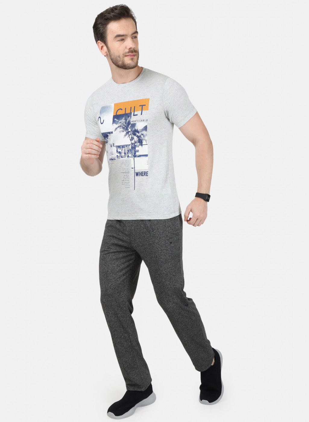 Mens Black Plain Lower