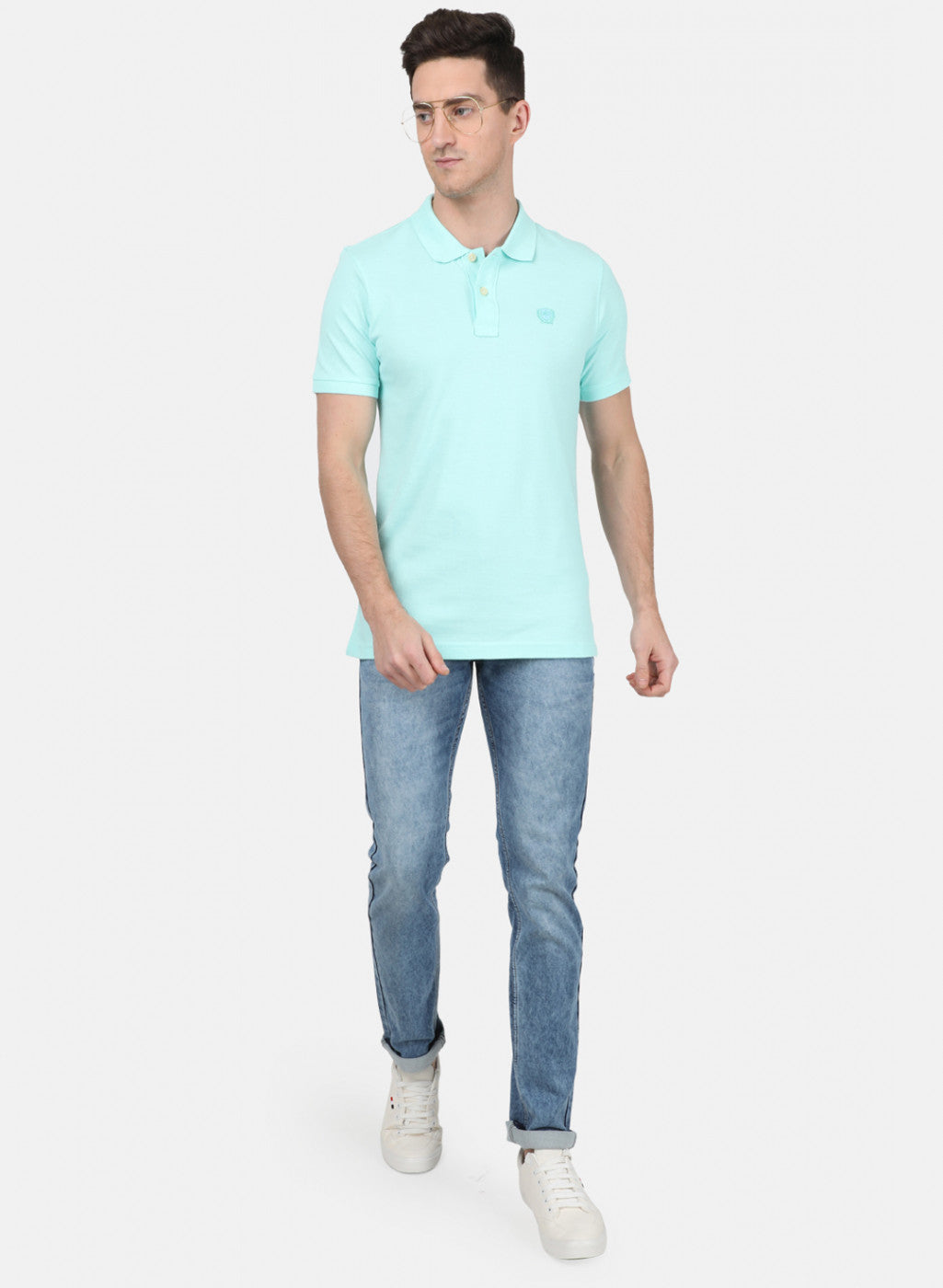 Mens Sky Blue Plain T-Shirt