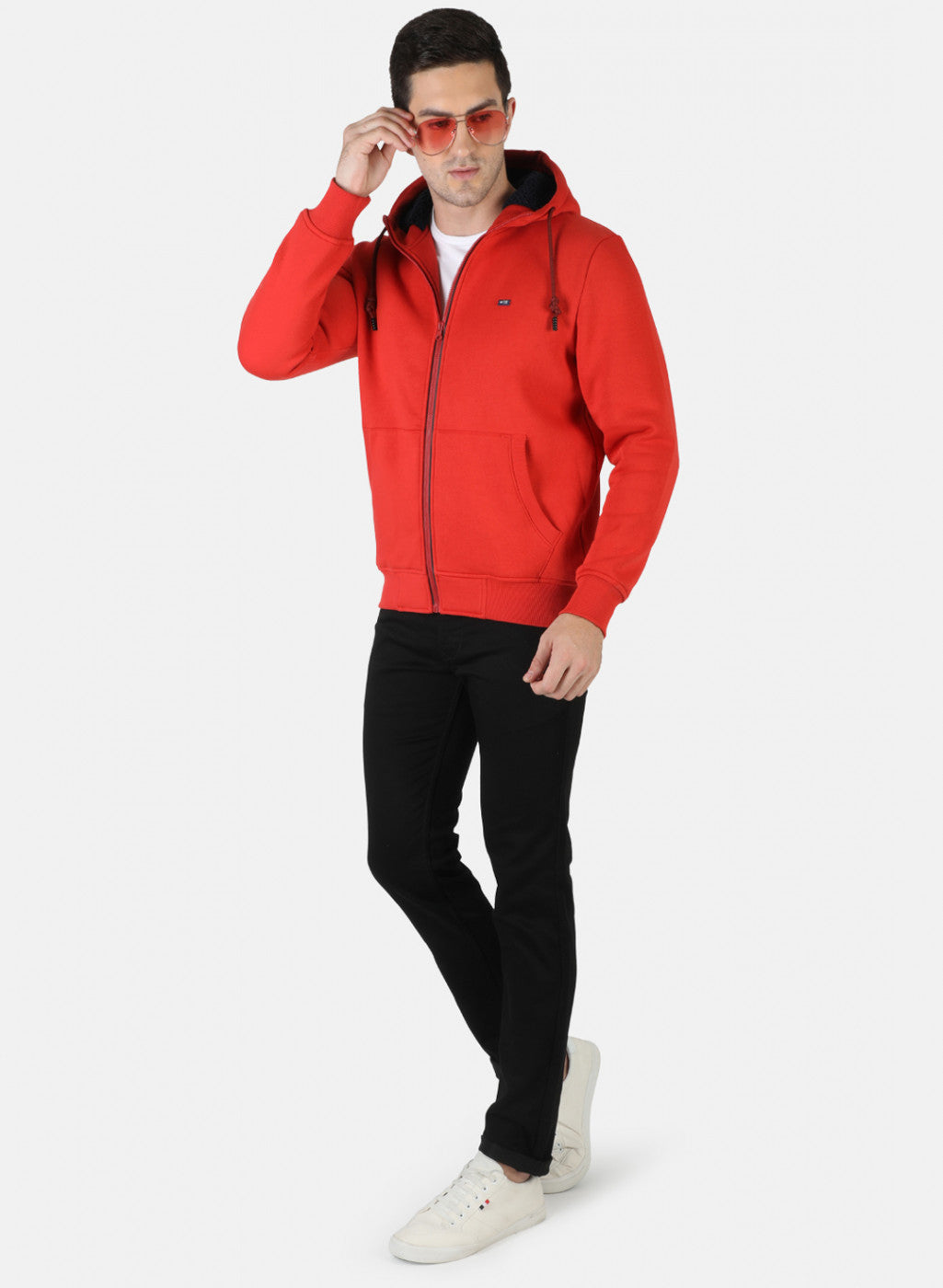 Men Orange Plain T-Shirt