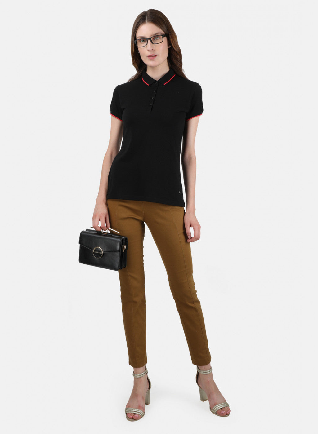 Womens Black Plain T-Shirt
