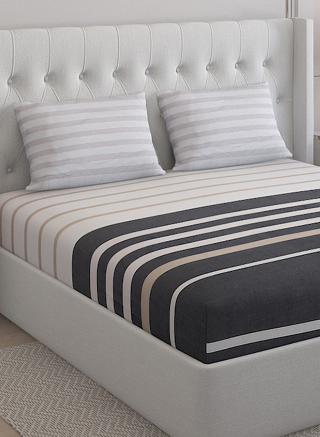 200TC Pure Cotton Queen Bedsheet with 2 Pillow Covers