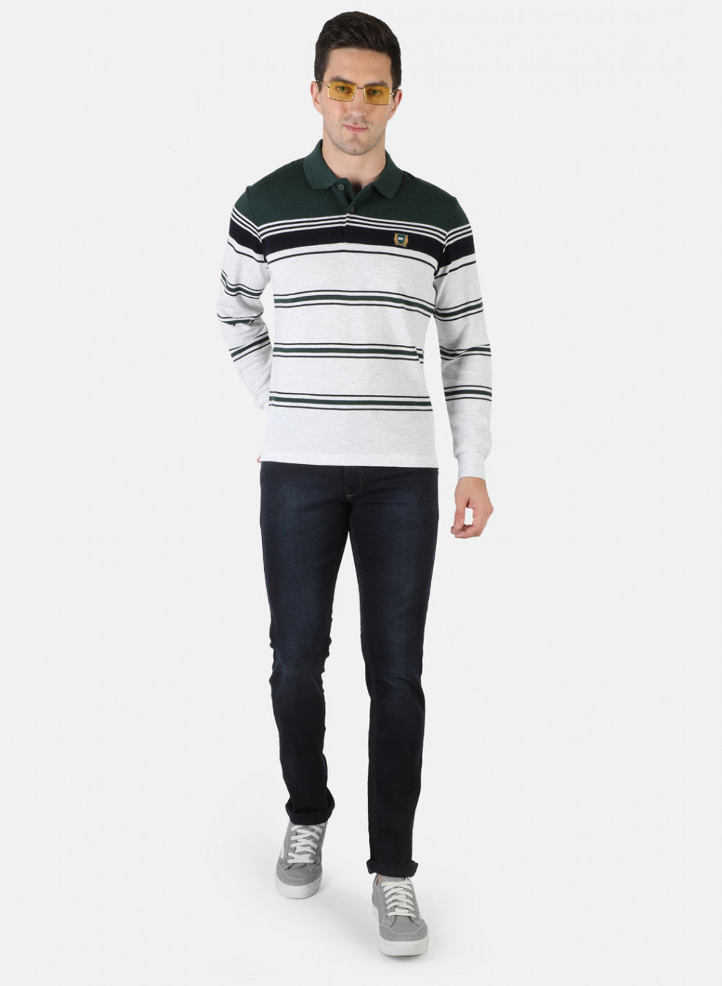 Men Green Stripe T-Shirt