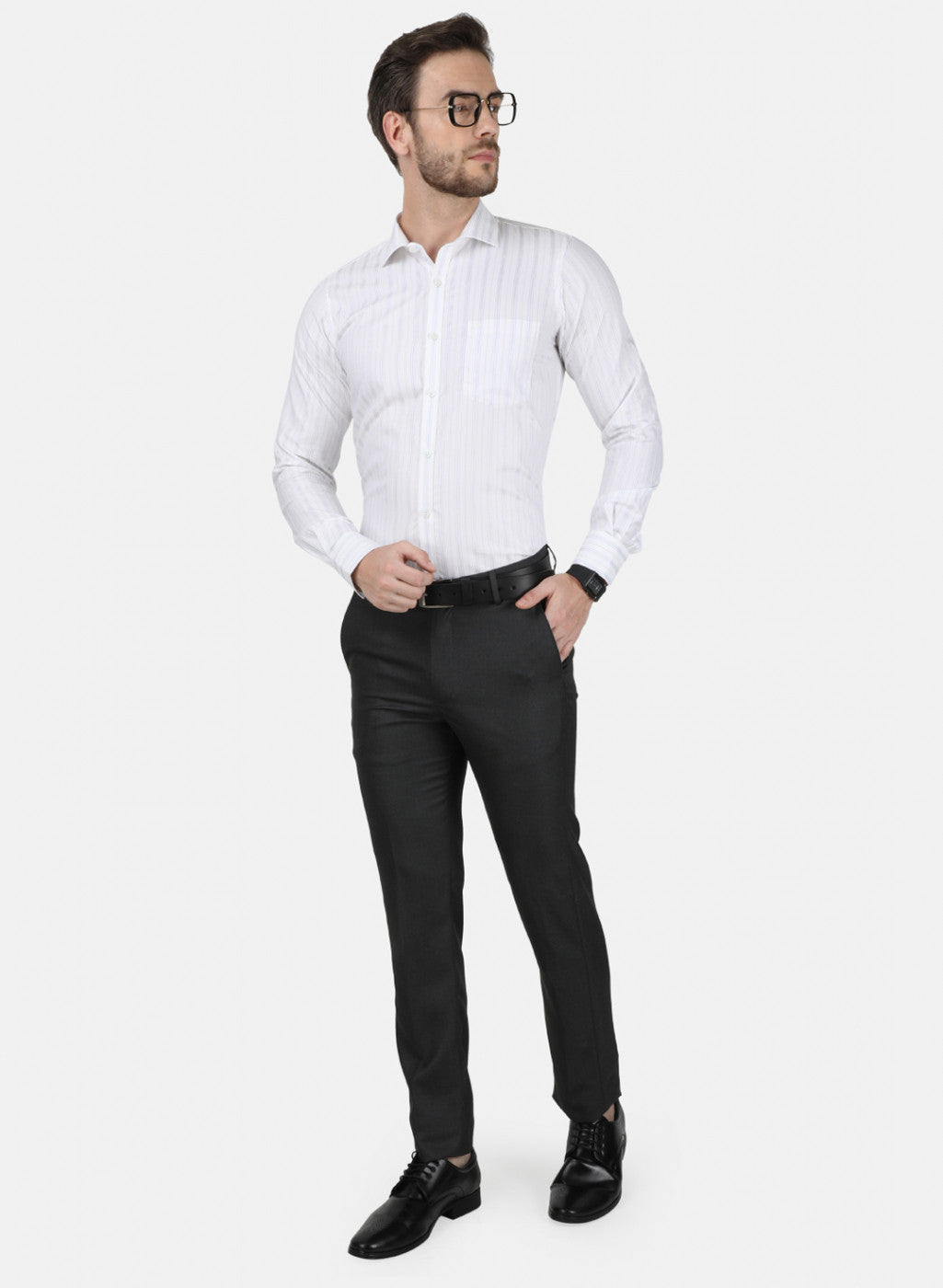 Mens White Stripe Shirt