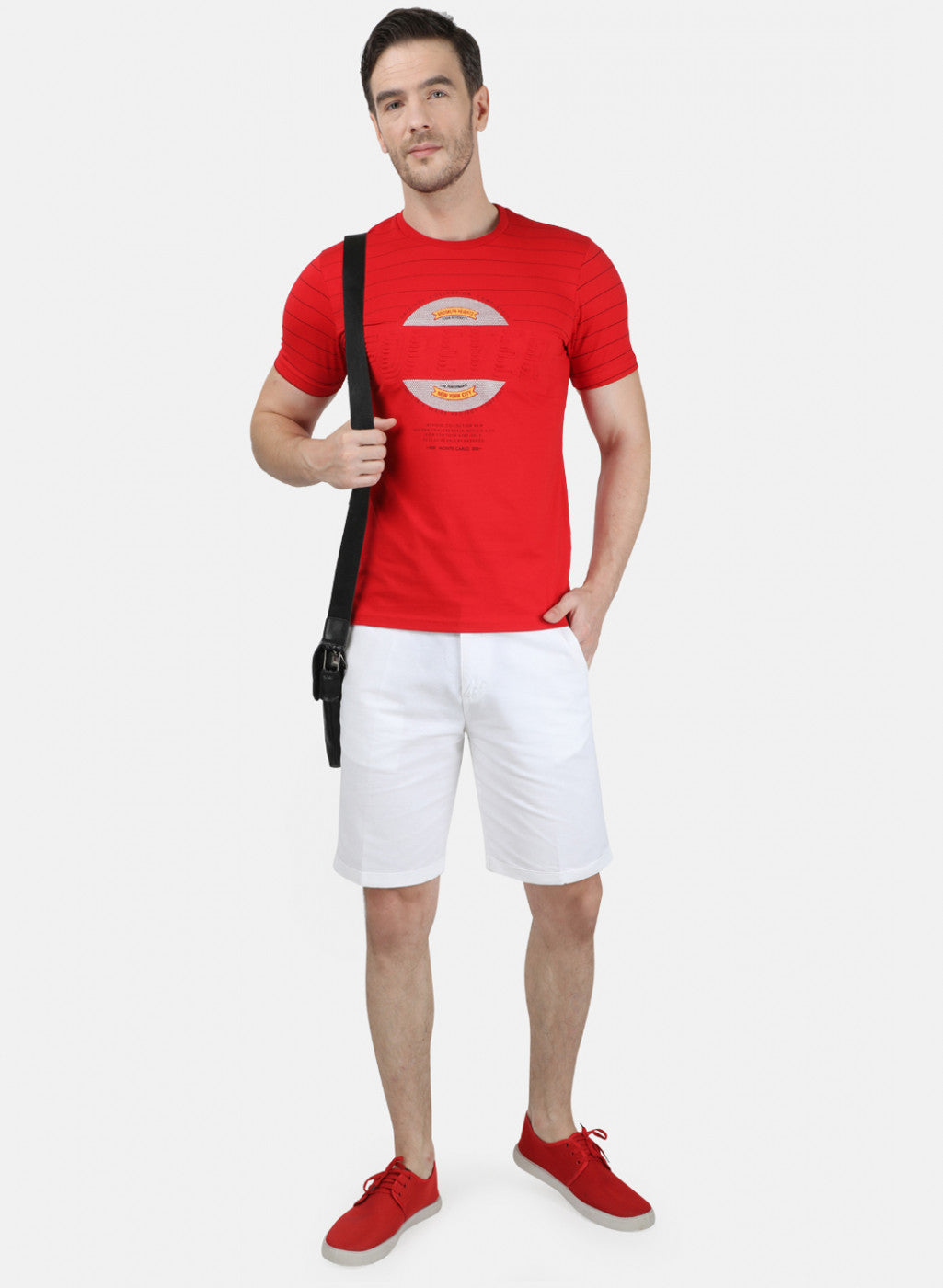 Mens Red Printed T-Shirt