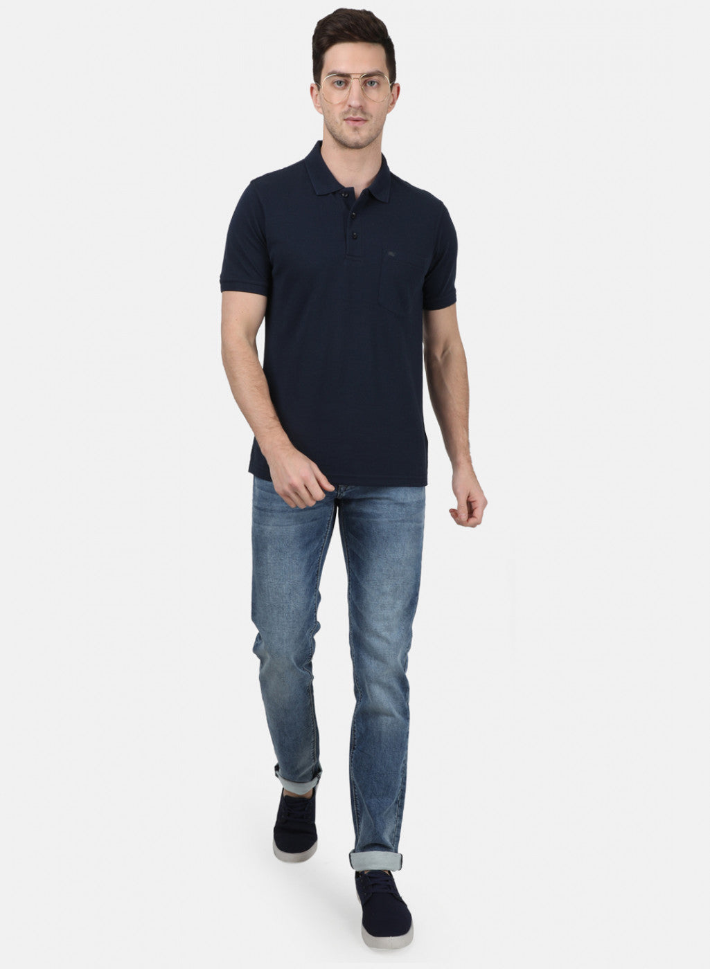 Mens NAvy Blue Plain T-Shirt