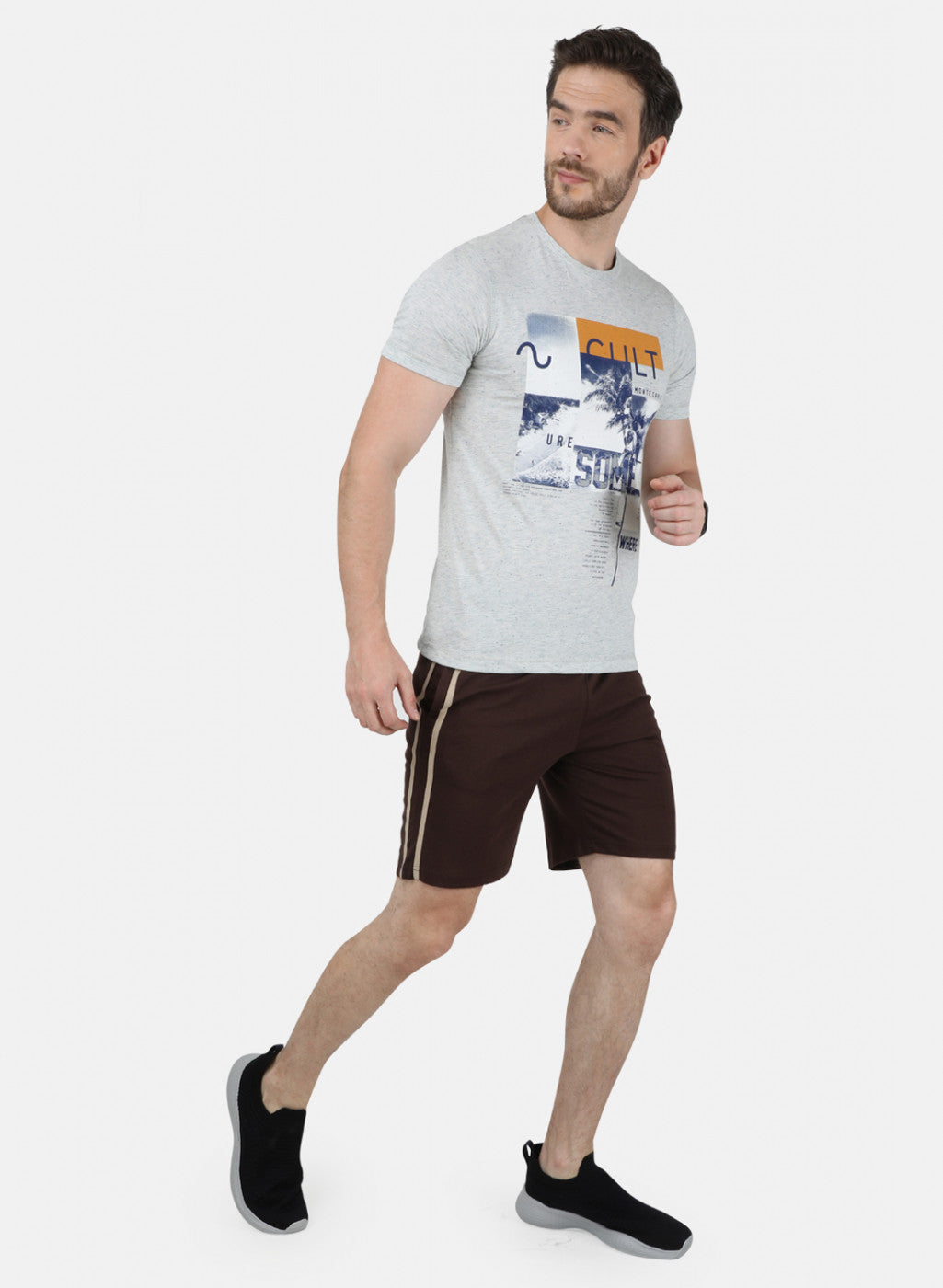 Mens Brown Plain Bermuda