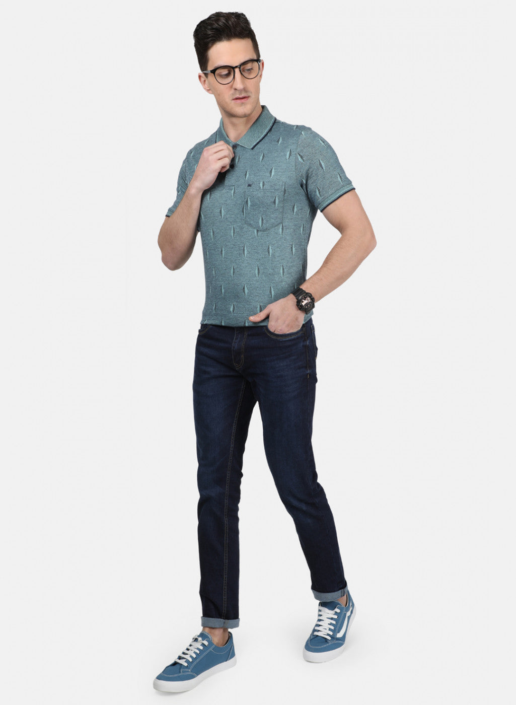 Mens Green Stripe T-Shirt