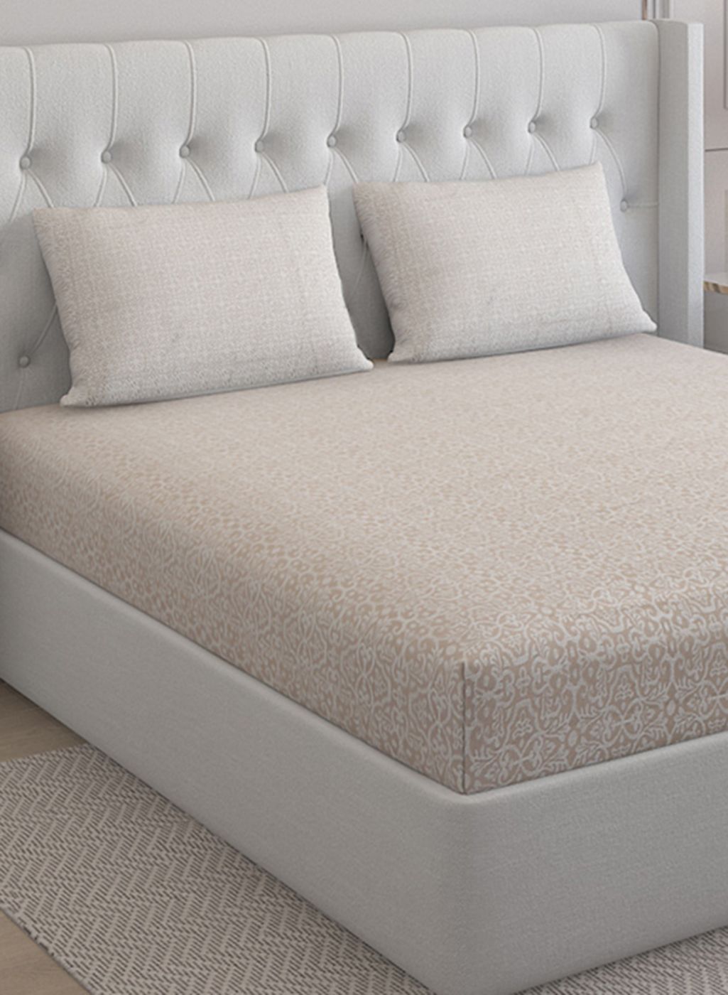 210TC Pure Cotton Queen Bedsheet with 2 Pillow Covers