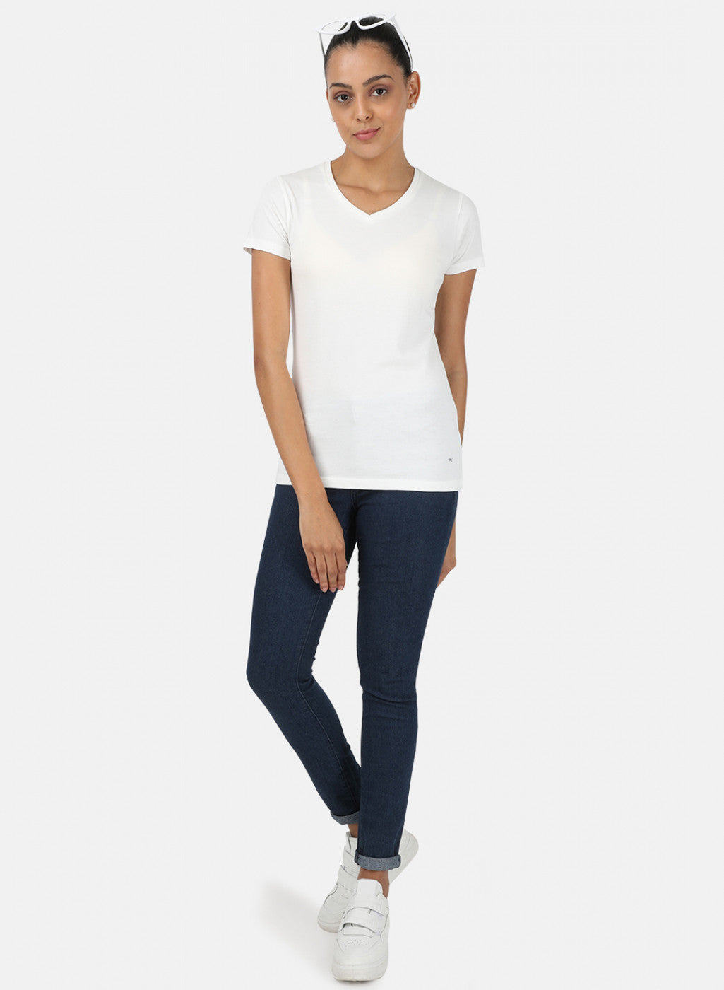 Womens Pink & Off White Plain Top 2Pc Set
