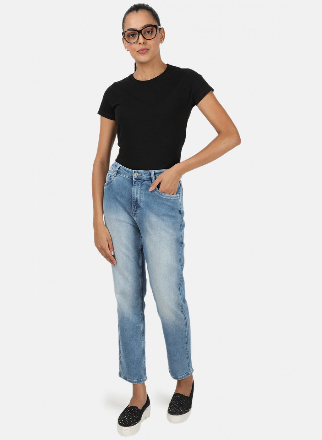 Womens Blue Regular Denim