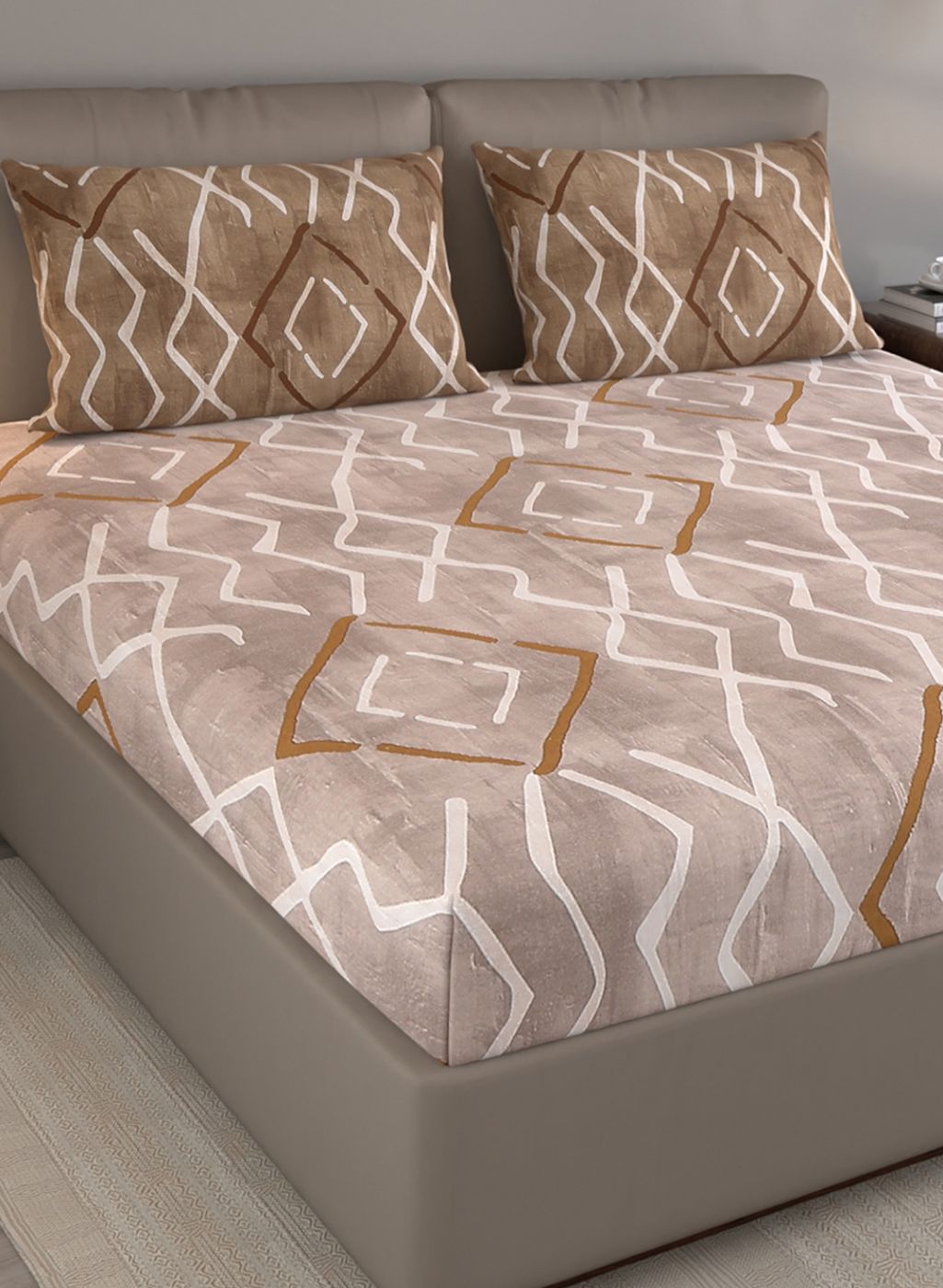 140TC Pure Cotton King Bedsheet with 2 Pillow Covers