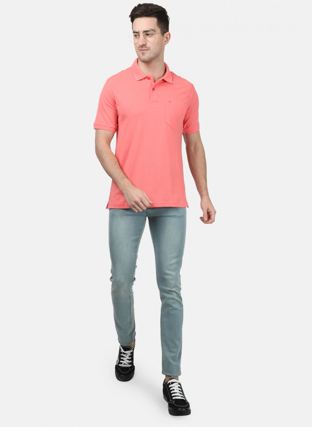 Mens Pink Plain T-Shirts