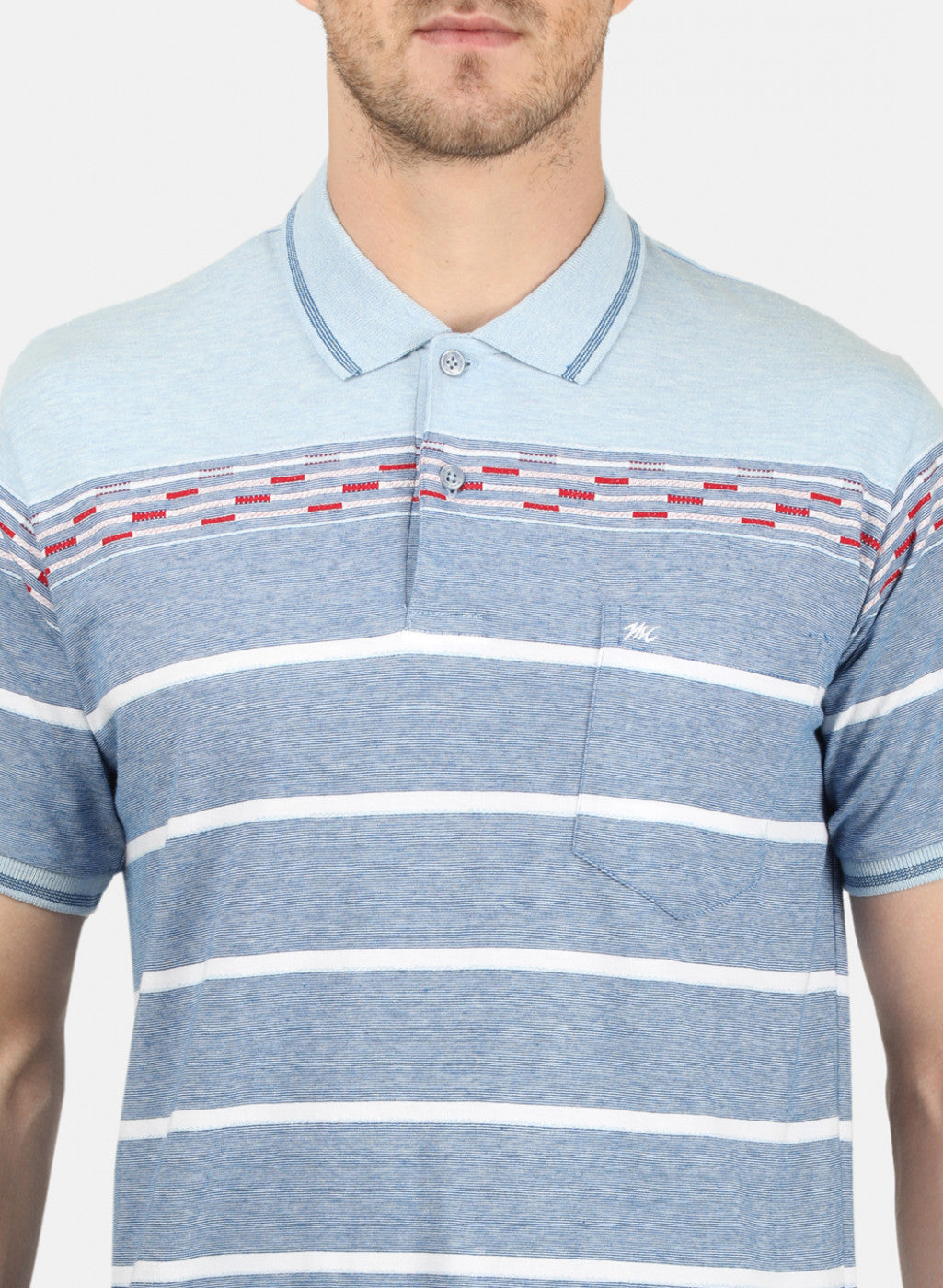 Mens Sky Blue Stripe T-Shirt
