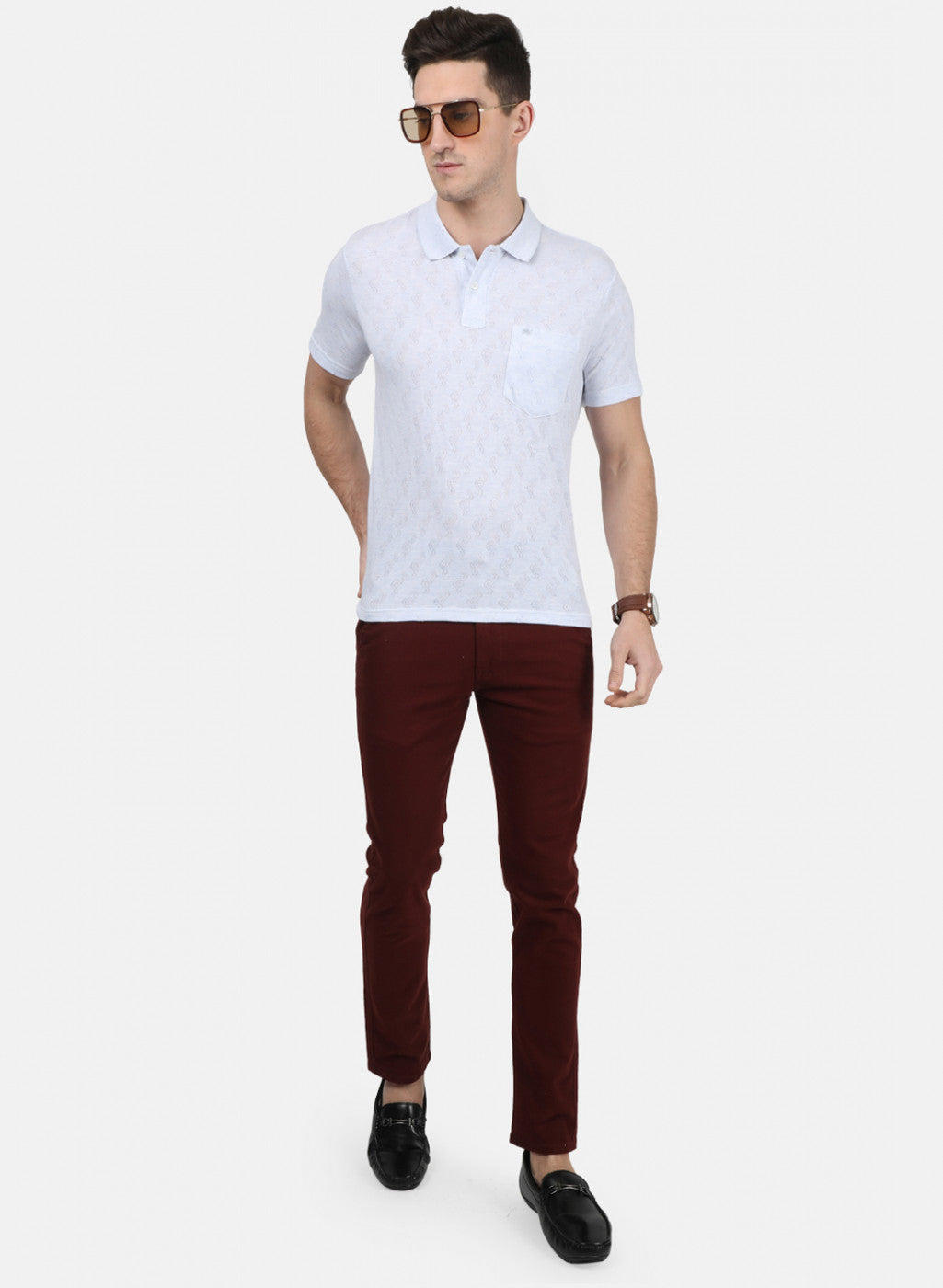 Mens Sky Blue Stripe T-Shirt