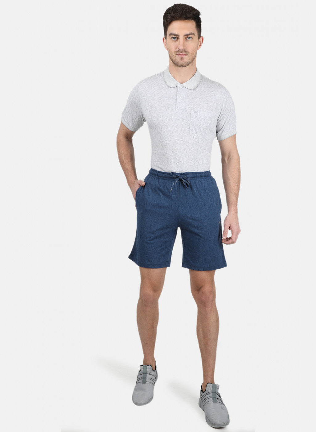 Mens NAvy Blue Plain Bermuda