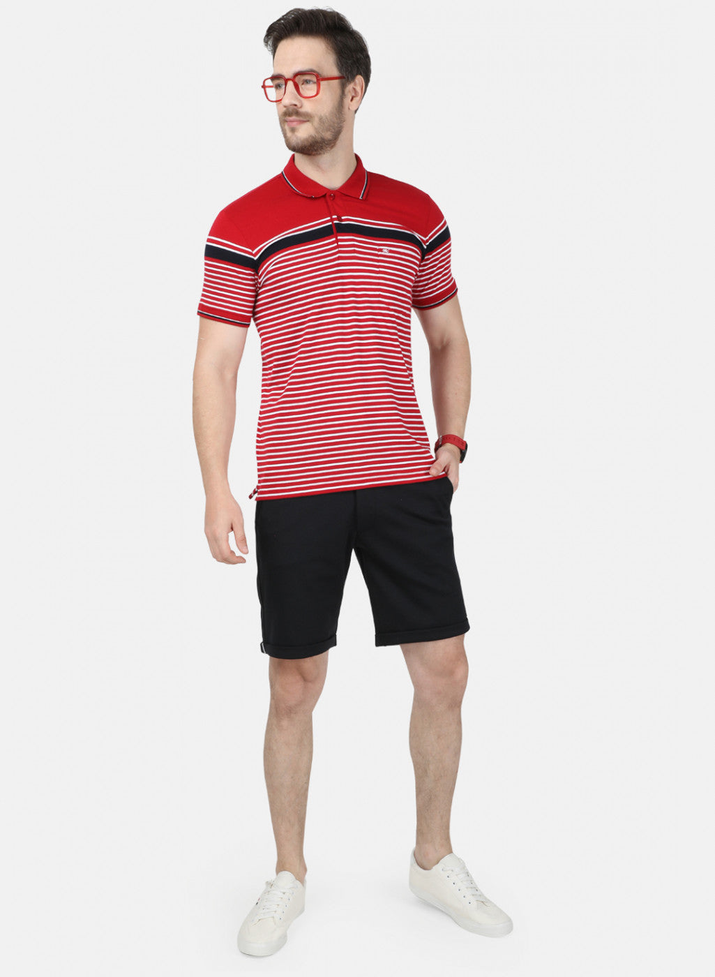 Mens Maroon Stripe T-Shirt