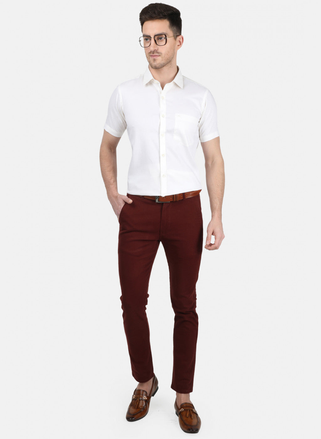 Mens Off White Printed Shirt
