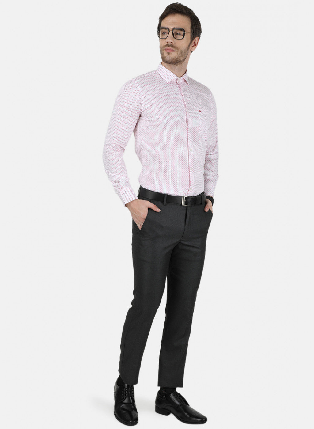 Mens Pink Printed Shirt