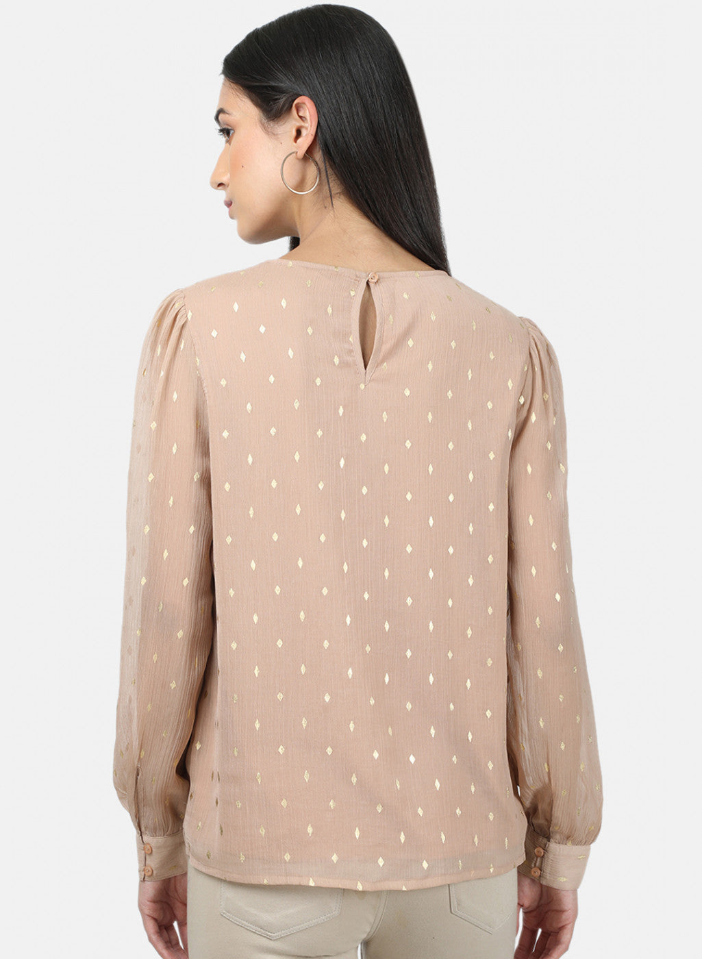 Womens Light Brown Printed Top