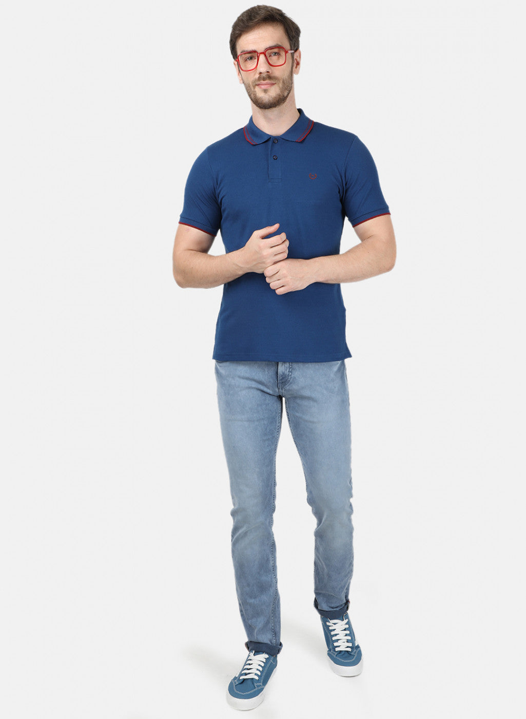 Mens Navy Blue Plain T-Shirt