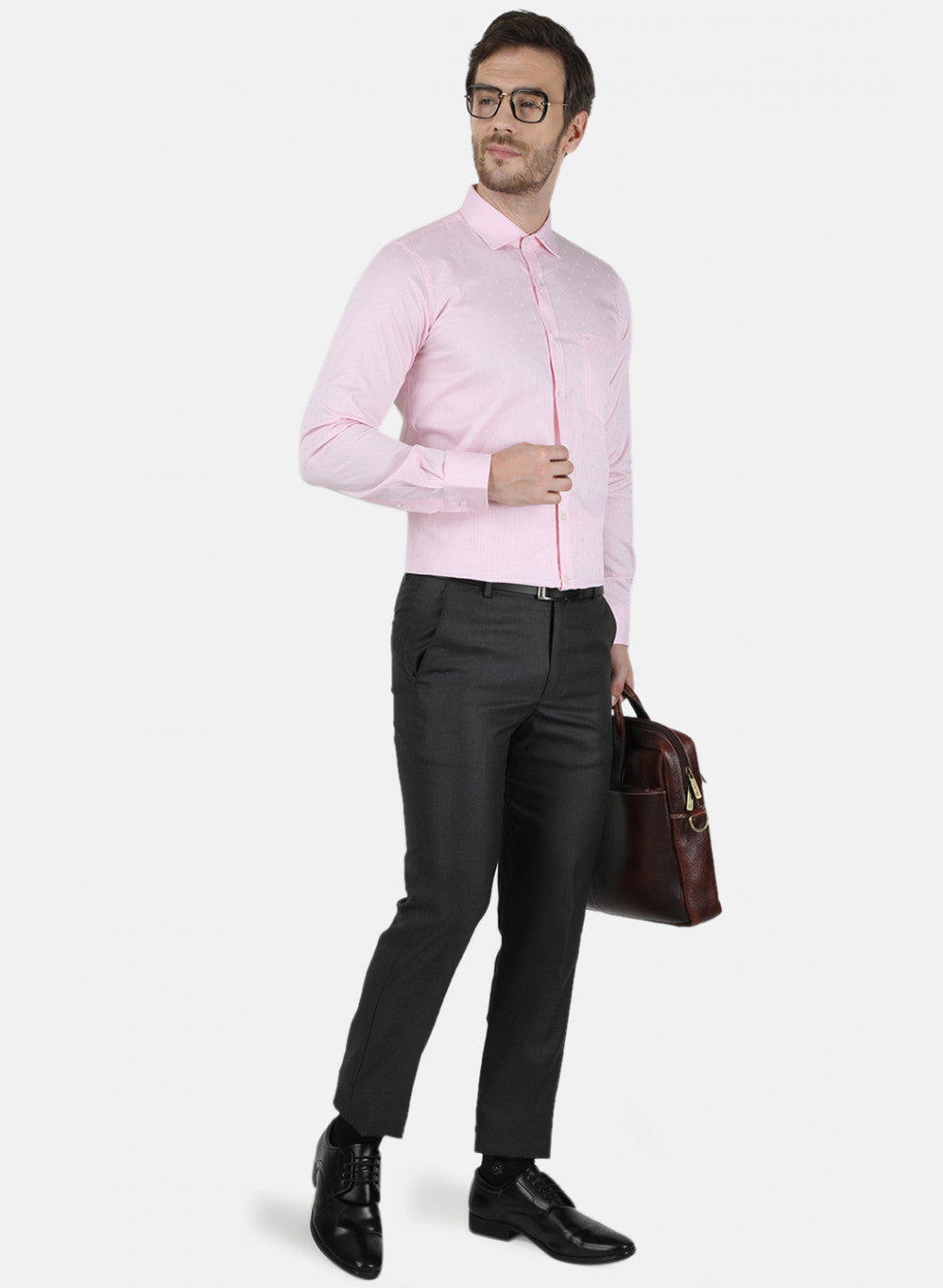 Mens Pink Check Shirt