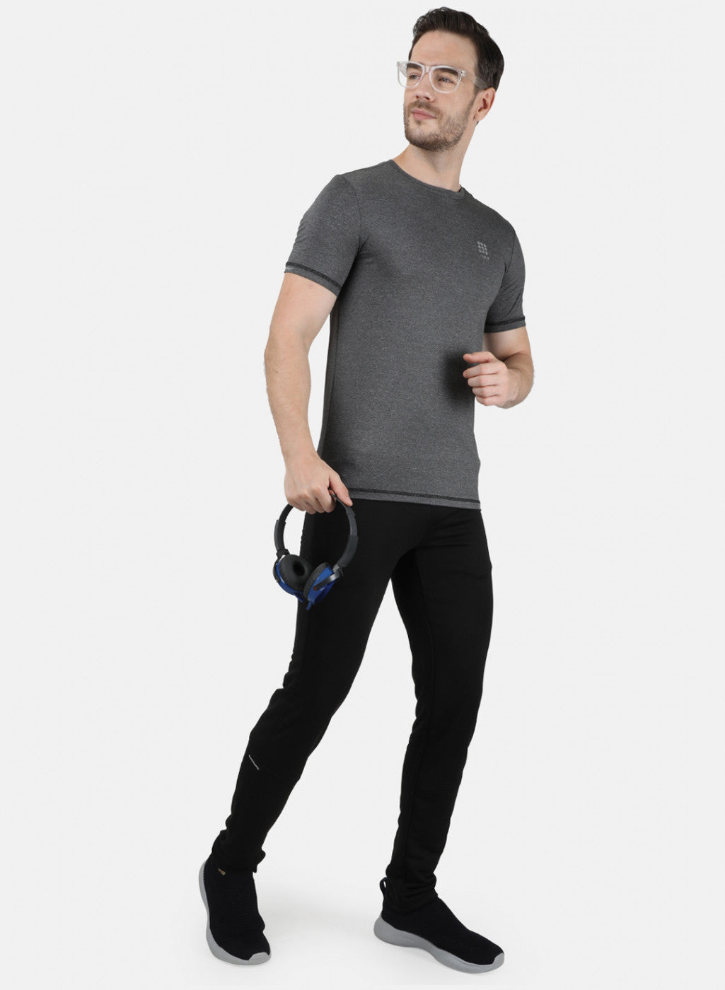 Rock.it Men Grey Plain T-Shirt